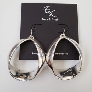 E&L Israel Sterling Silver Electroform Drop Earrings